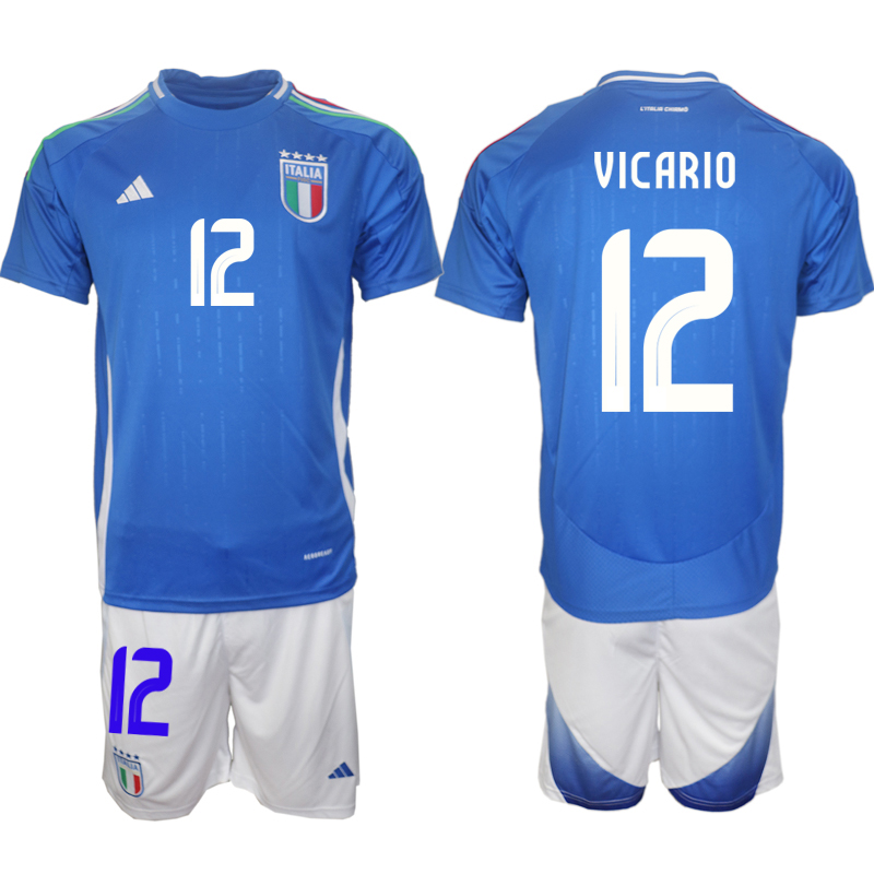 Men 2024-2025 Season Italy home Blue #12 Soccer Jersey